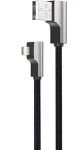 OEM CB-AL01 čierna / Dátový kábel / Lightning - USB-A / uhlový 90 ° / MFi certifikácia / nylonový opletenie / 2 m (CB-AL01 Black OEM)
