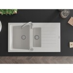 MEXEN MEXEN - Matias žula drez 1,5-misa drez s vypúšťaním krátky odkvapkávač 900x505 mm, biela 6502901505-20