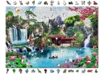 Wooden City Drevené puzzle Vodopády v japonskej záhrade 2v1 - 2000 dielikov EKO
