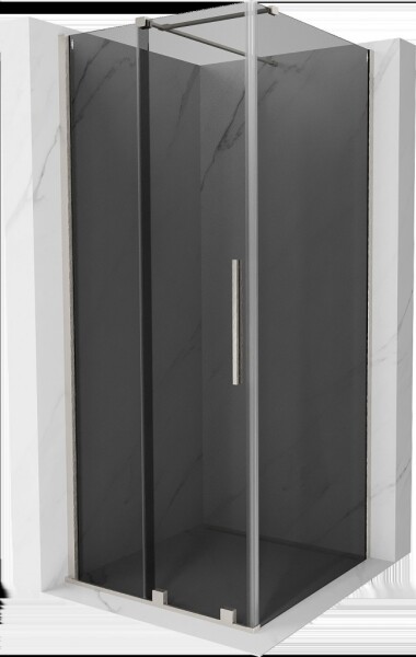 MEXEN/S - Velár sprchovací kút, posuvné dvere 100 x 100, grafit, nikel kartáčovaný 871-100-100-41-97