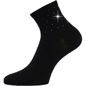 LONKA Ponožky dámské elegantní FLITANA 04 s kamínky ČERNÉ (3 páry) 35-38 126894
