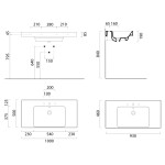 GSI - NUBES keramické umývadlo 100x50cm, s odkladacími plochami, biela ExtraGlaze 9651111