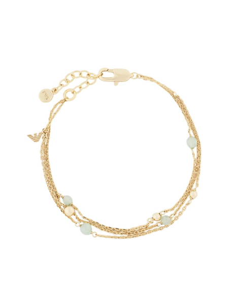 Emporio Armani Trojitý pozlátený náramok s aventurínom EGS3226710