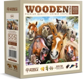 Wooden City Drevené puzzle Kone všade okolo 505 dielikov