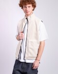 Taion Non Down Military Reversible Boa Hi Neck Vest BLACK×CREAM S