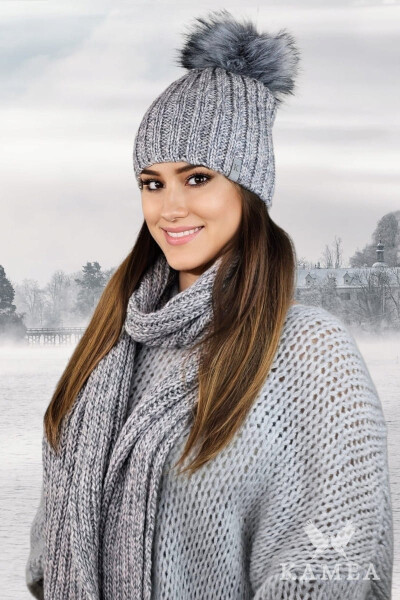 Súprava čiapky a šálu K.22.261.05 Light grey - Kamea UNI