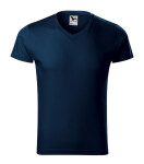 Pánske tričko Slim Fit s výstrihom do V námornícka modrá S