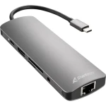 Sharkoon Combo Adapter šedá / dokovací adaptér / 3x USB 3.2 / RJ45 / USB-C (4044951026739)