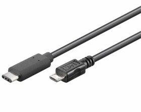 PremiumCord Kábel USB C samec - USB 2.0 konektor Micro-B samec 0.6m čierna (ku31cb06bk)