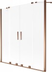 MEXEN/S - Velar Duo dvojkrídlová posuvná vaňová zástena 150 x 150, dekor, ružové zlato 896-150-000-32-60