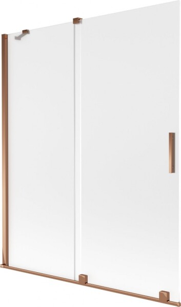 MEXEN/S - Velar dvojkrídlová posuvná vaňová zástena 140 x 150, dekor, ružové zlato 896-140-000-31-60