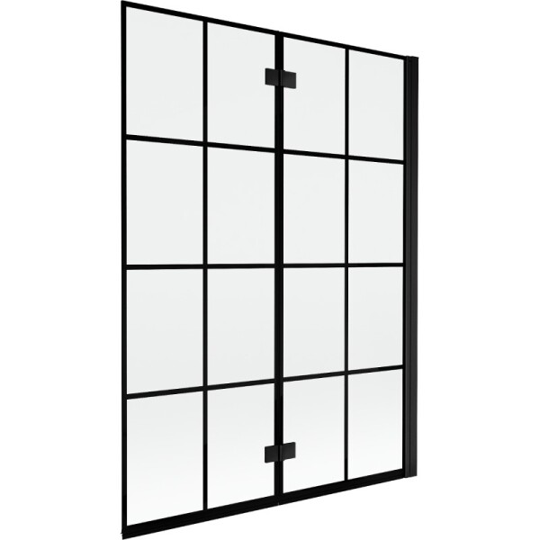 MEXEN - MIST vaňová zástena 130x150 cm 6mm 2-s, čierna, dekor, pravá 8A9-130-002-70-77-P