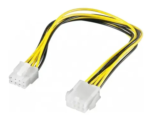 PremiumCord Predlžovací napájací kábel EPS 8 pin / Napájací kábel / 28 cm (kn-20)