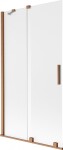 MEXEN/S - Velar dvojkrídlová posuvná vaňová zástena 100 x 150, dekor, meď kartáčovaná 896-100-000-31-65