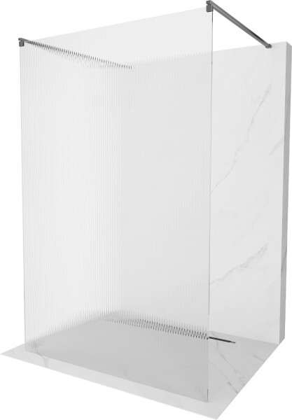 MEXEN/S - Kioto samostatne stojaca sprchová zástena 120 x 200, prúžky 8 mm, grafit metal 800-120-002-95-09