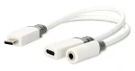 Nedis USB-C audio adaptér biely / Adaptér / USB-C zástrčka - USB-C + Jack 3,5 mm zásuvka / USB 2.0 / 10 cm (CCBW64922WT01)