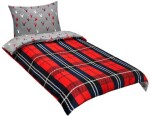 Obliečky MIKROFLANEL 95/482 140x200,70x90 kocka červenomodrá