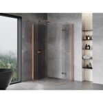 MEXEN/S - Mist-F Duo sprchovací kút skladacie dvere ľavá 120 x 70, transparent, meď kartáčovaná 8A6-120L-070P-65-00