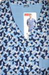 Luna 797 long/r 4XL pánske pyžamo bez zipsu modrý tisk 4XL