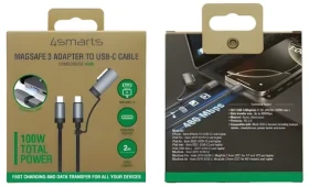 4smarts Explorer ComboCord čierna / Kábel / USB-C - MagSafe adaptér / 100W / 2 m (541305)