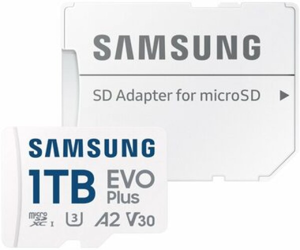 Samsung EVO PLUS 2024 1TB + adaptér / micro SDXC / UHS-I U3 / Class 10 / R: 160Mbps (MB-MC1T0SA/EU)