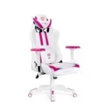 Diablo X-Ray Normal bielo-ružová / Detská Herná stolička / nastaviteľná / umelá koža / pojazdové kolieska / nosnosť 150 kg (X-RAY BIAŁO-RÓZOWY NORMAL)