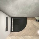 H K - BLACK STAR sprchová vanička z liateho mramoru, štvrťkruh, 80x80x3 cm SE-BLACKSTAR88RSET