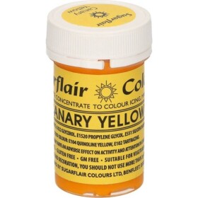 Gélová farba canary yellow 25 g - Sugarflair - Sugarflair