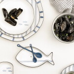 Bastion Collections Keramický tanier Iris Blue Fish Ø 19 cm