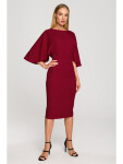 Šaty M700 s kimono rukávmi – vínové EU XXL