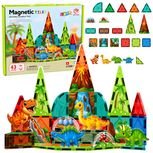 Mamido Magnetická stavebnica Dinosaury 43 dielikov