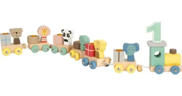 Small Foot Drevený narodeninový vláčik so zvieratkami