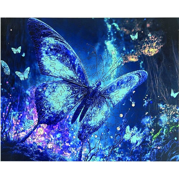 Epee Wooden puzzle Fluorescent Butterfly A4