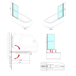 POLYSAN - RIONI vaňová zástena s pneumatickým zdvihom, š.710, strieborná, číre sklo 72915