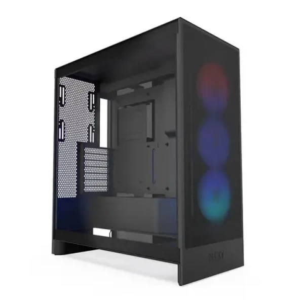 NZXT H7 Flow RGB čierna / E-ATX / 2x USB-A 3.2 / 1x USB-C 3.2 / 3x 120mm RGB / bez zdroja / priehľadná bočnica (CM-H72FB-R1)