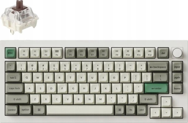 Keychron Keychron Q1 Max QMK/VIA Wireless Custom Mechanical Keyboard Fully Assembled Knob / Shell White / Gateron Jupiter Brown