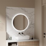 Mereo Zrkadlo okrúhle pr. 60 cm, LED osvetlenie a odhmlievanie CN162