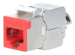 Intellinet Keystone modul Cat6a 10G STP červená / Keystone modul / RJ-45 / STP tienený / 500 MHz / PoE++ (791311)