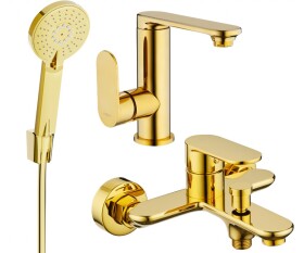 MEXEN/S - Milo R40 Set umývadlovej a vaňovej batérie s príslušenstvom, zlato 713053R40-50