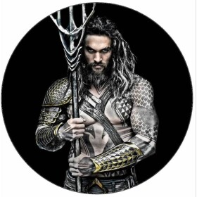 Jedlý papir Aquaman na čiernom pozadí 19,5 cm - Pictu Hap - Pictu Hap