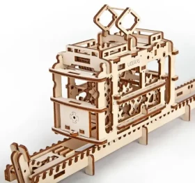 Ugears 3D drevené mechanické puzzle Kabínová lanovka s traťou