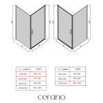 CERANO - Sprchovací kút Porte Ľ/P - 8 mm - čierna matná, grafitové sklo - 100x70x195 - otočný CER-8050BD7485