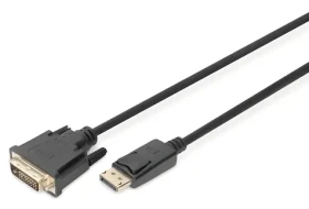 Digitus DisplayPort - DVI-D 3 m čierna / Redukčný kábel / DisplayPort 1.1a / Max. rozlíšenie 1920×1200 (DB-340301-030-S)