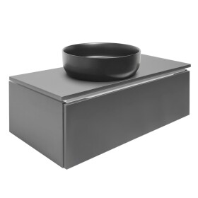 Kúpeľňová skrinka s krycou doskou SAT Feel 100x30x46 cm antracit mat SATFEEL100ANTD SATFEEL100ANTD