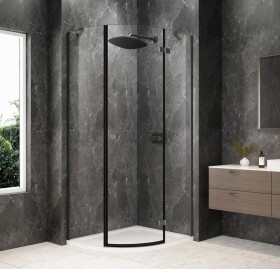 POLYSAN - GLOBE GUN METAL štvrťkruhová sprchová zástena 1000x800, číre sklo, pravé GB2180RGM