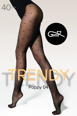 POPPY - 04 Vzorované pančuchy 40 DEN nero 3-M