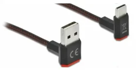 DeLock Easy-USB 2.0 čierna / Kábel / USB-A - USB-C / 2 m / Zalomené konektory (85278)