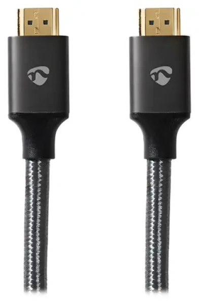 Nedis Profigold HDMI 2.1 5 m antracit / Kábel HDMI / 8K 60Hz / 48 Gbps / Pozlátené konektory (CVTB35000GY50)
