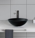 SAPHO - TELICA sklenené umývadlo na dosku priemer 42cm, čierná mat TY181B