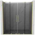 MEXEN/S - Velar L Duo posuvné sprchové dvere 170, grafit, zlatá kartáčovaná 871-170-003-42-55